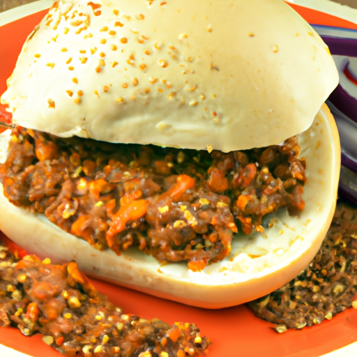 A delicious vegetarian lentil sloppy joe served on a whole wheat bun.